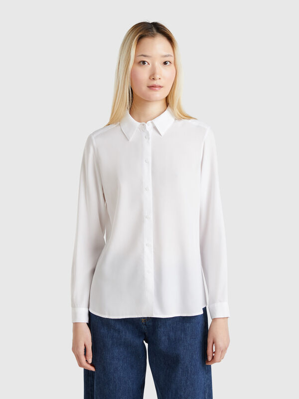 Camisa regular fit em viscose Mulher