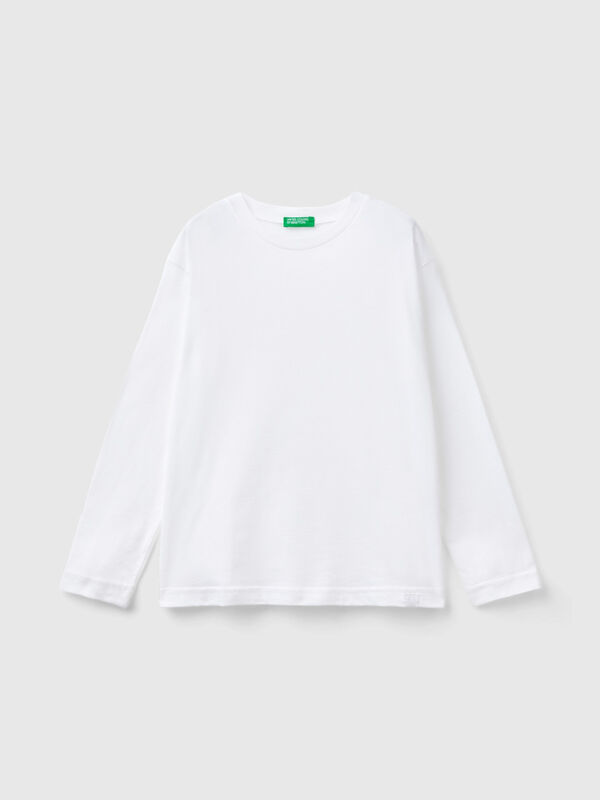 T-shirt de gola redonda 100% algodão orgânico Menino