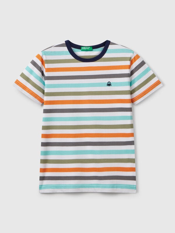Camiseta listrada 100% algodão Menino
