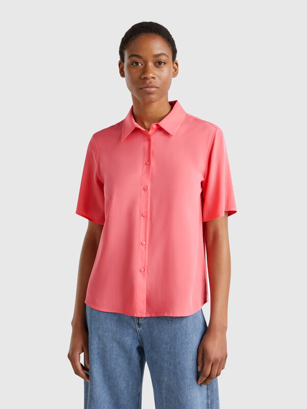 Camisa manga 3/4 em viscose Mulher