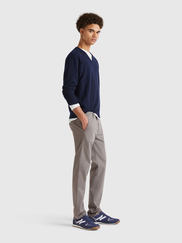Chinos cinza rato slim fit  Homem