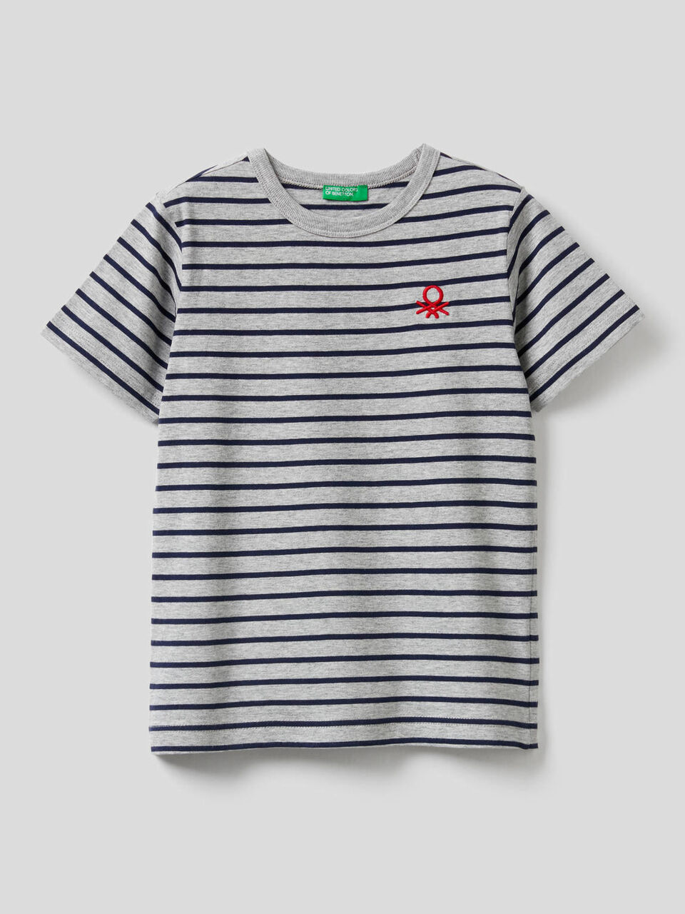 T-shirt às riscas 100% algodão image number 1