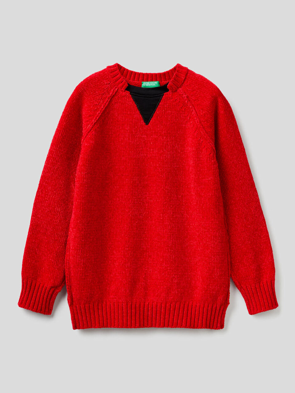 Camisola em chenille com detalhes em contraste image number 1