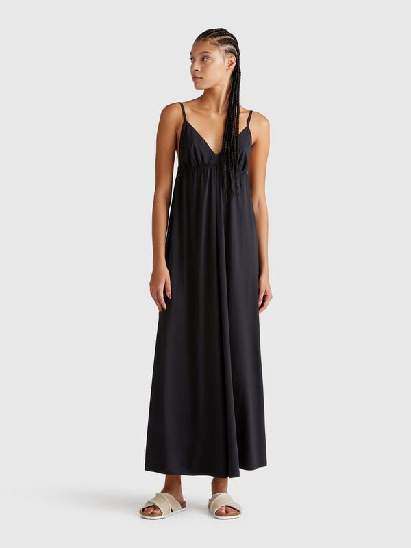 Vestido em algodão misto e viscose Mulher