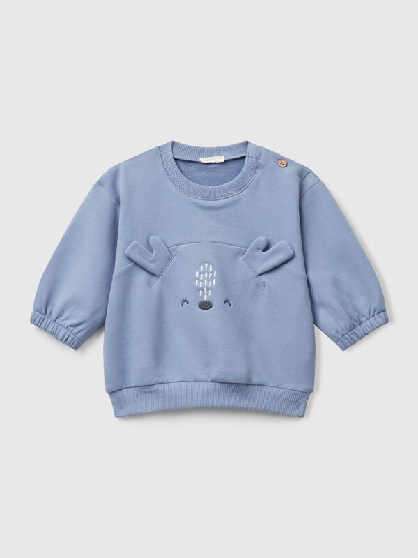 Sweat com bordado e patch Recém-nascido