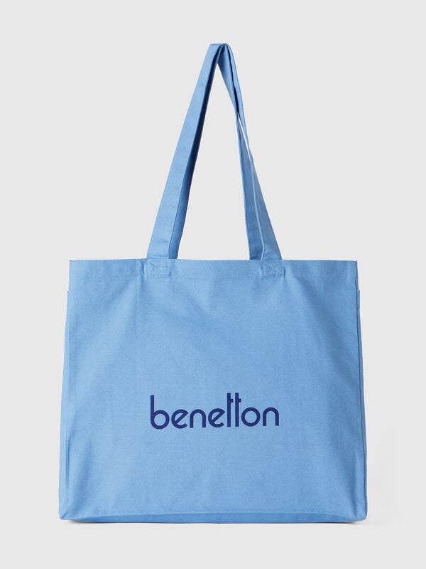 Tote bag azul-claro em algodão puro