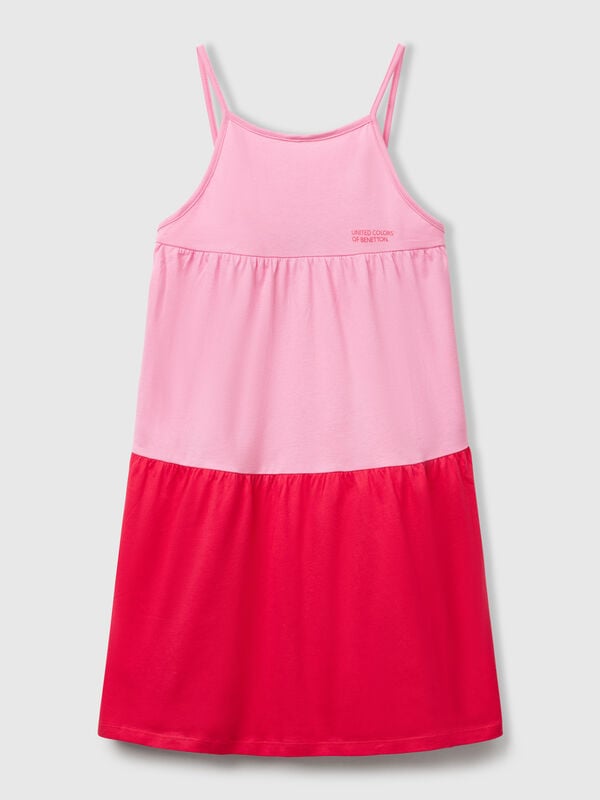 Vestido amplo com folho Menina