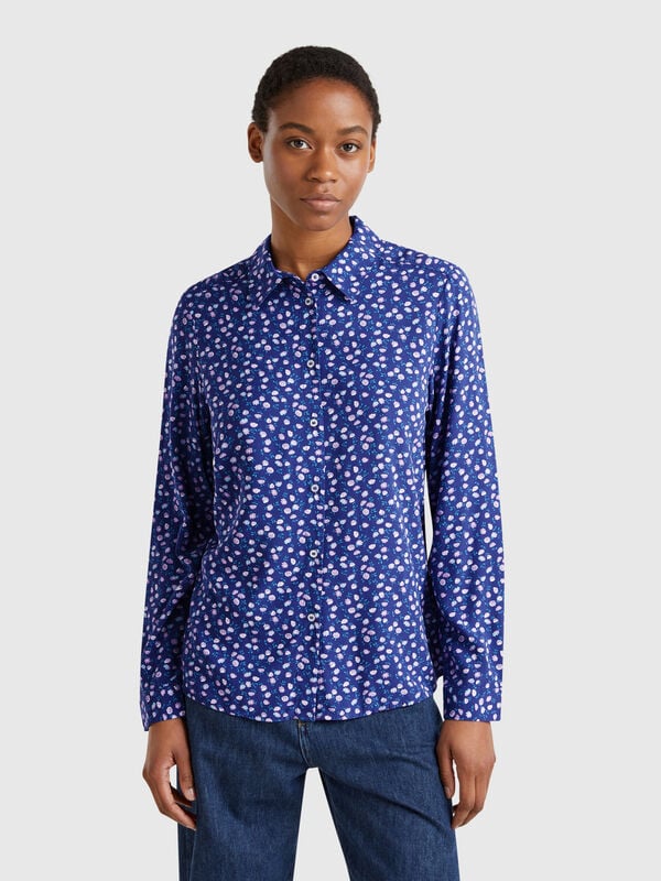 Camisa padrão em viscose Mulher