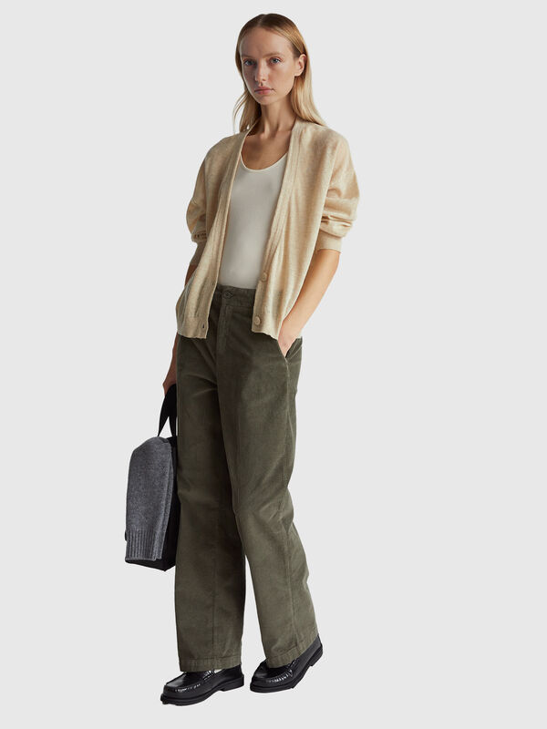 Cardigã leve em alpaca mista Mulher