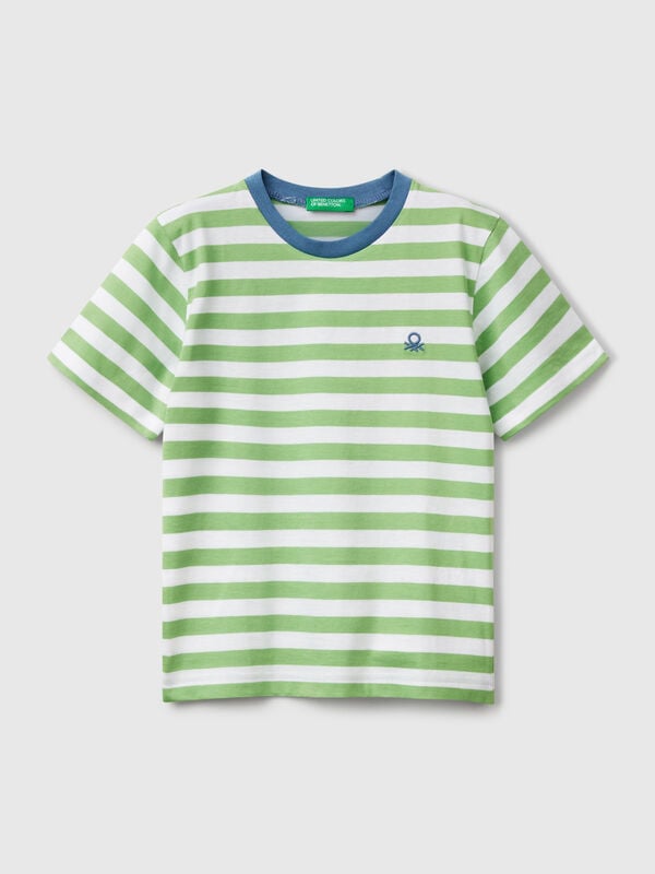 Camiseta listrada 100% algodão Menino