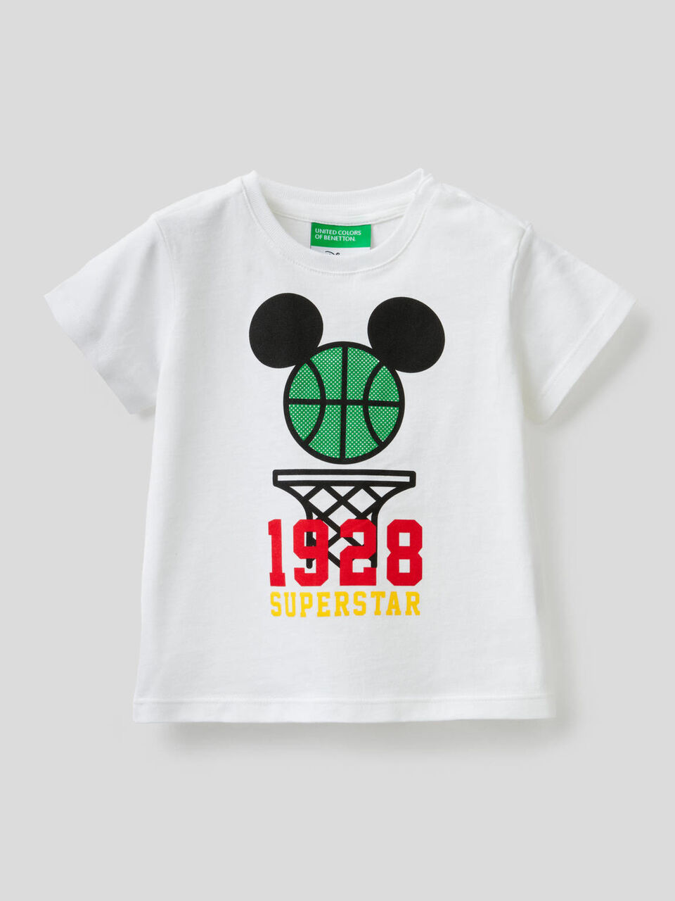 T-shirt em algodão com estampa Mickey Mouse image number 1