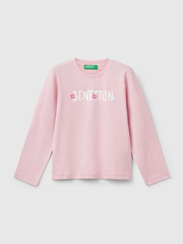 T-shirt slim fit com estampa glitter Menina