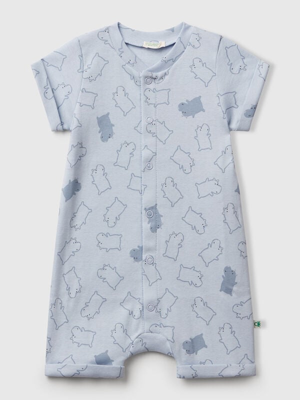 Babygrow azul com estampa de animais Recém-nascido