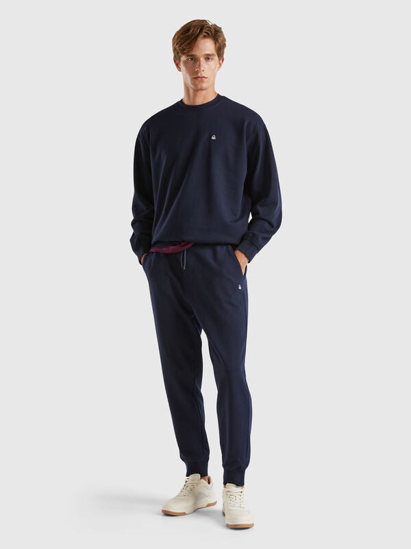 Joggers em felpo de algodão orgânico Homem