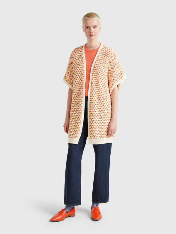 Cardigã jacquard reversível Mulher