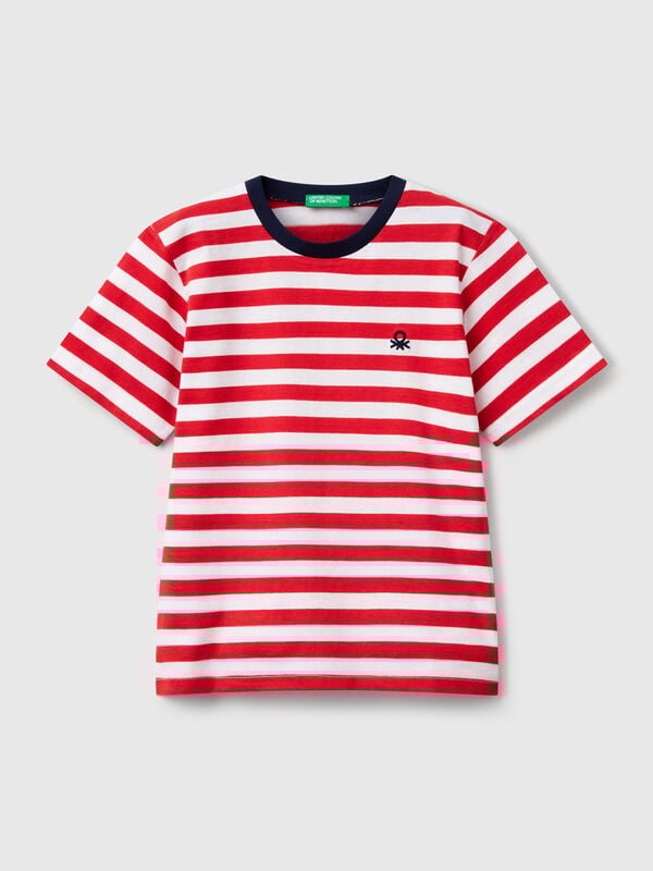 Camiseta listrada 100% algodão Menino