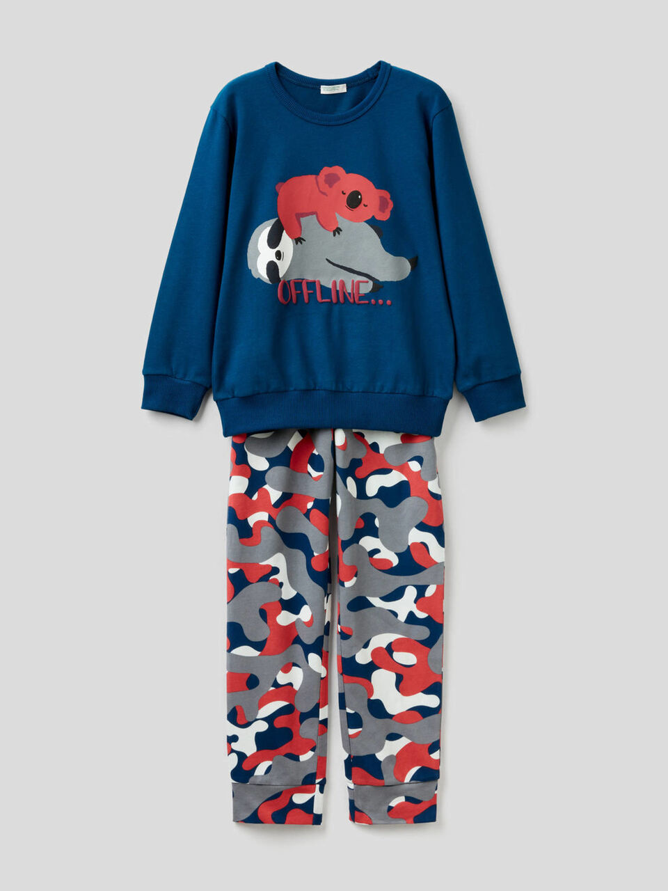 Pijama comprido de algodão com estampas image number 1