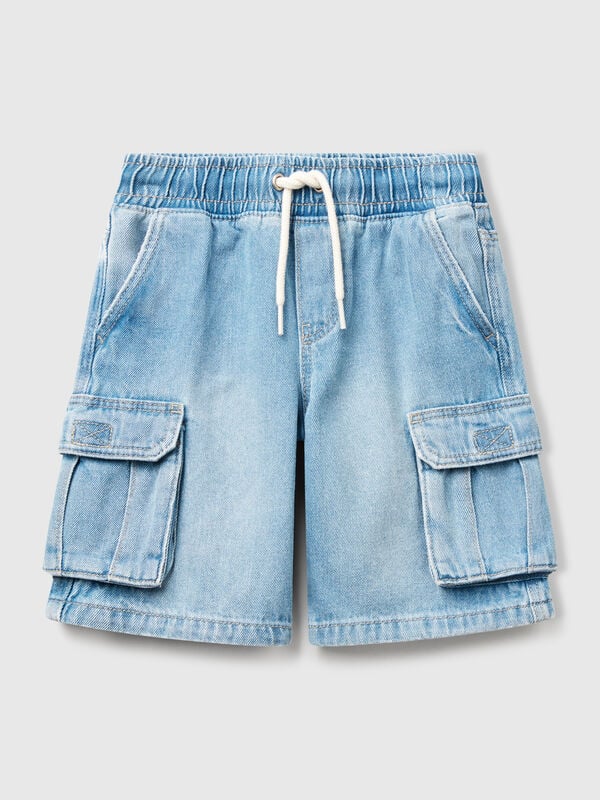Bermudas cargo com cordão de ajuste Menino