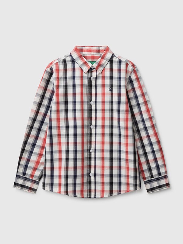 Camisa button down aos quadrados multicolor Menino