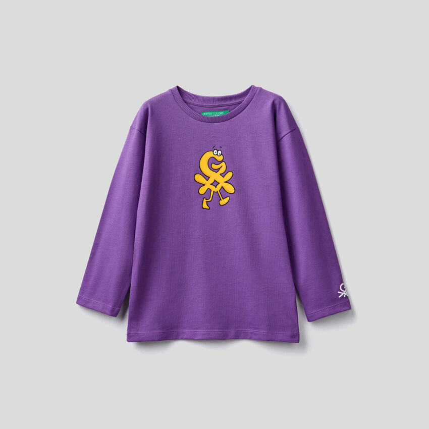 T-shirt unissexo violeta de manga comprida by Ghali