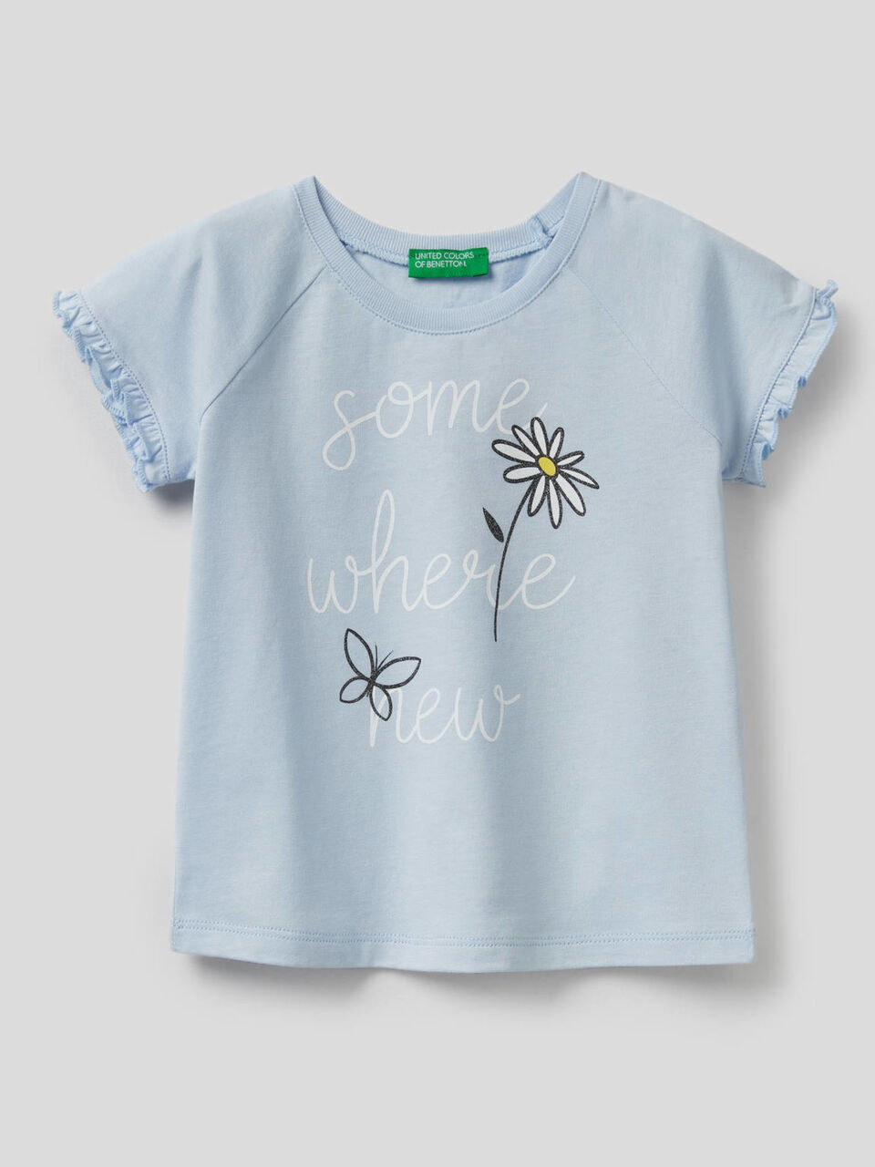 T-shirt com folhos e glitter image number 1