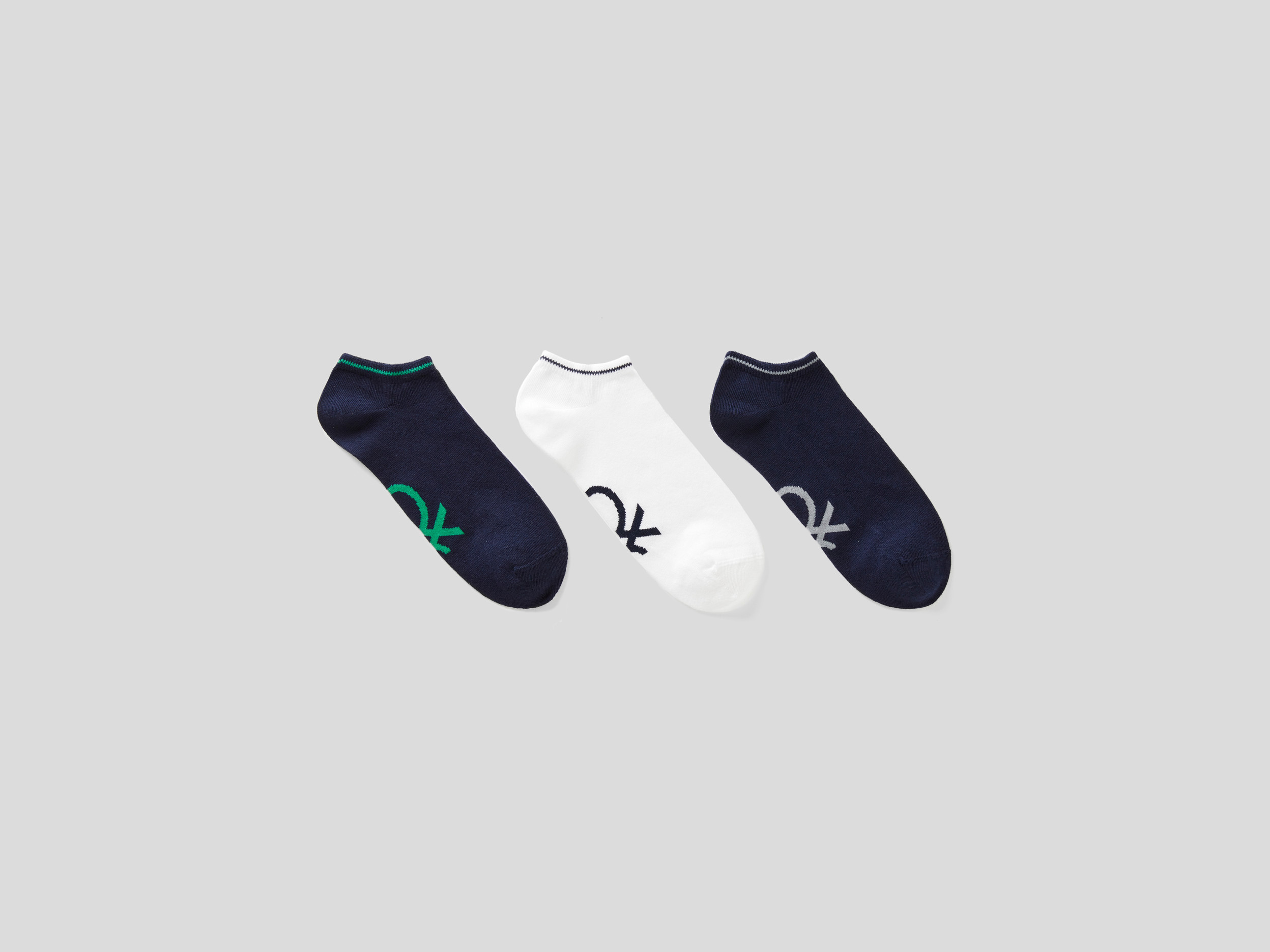 Benetton, Tre Paia Di Calzini Corti, Blu Scuro, Uomo Benetton, Tre Paia Di Calzini Corti, Blu Scuro, Uomo