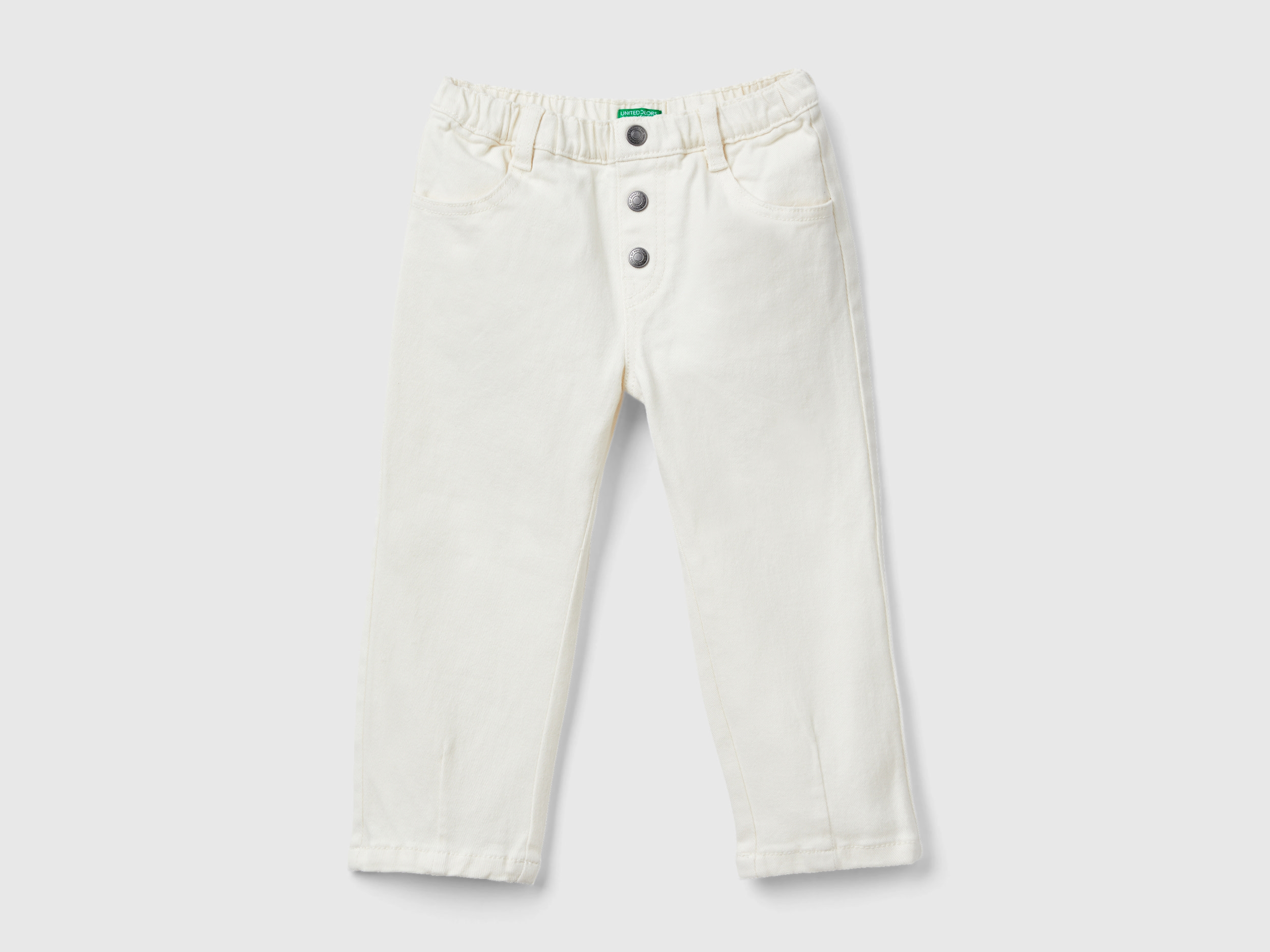 Benetton, Baggy Fit Trousers, size 5-6, Creamy White, Kids