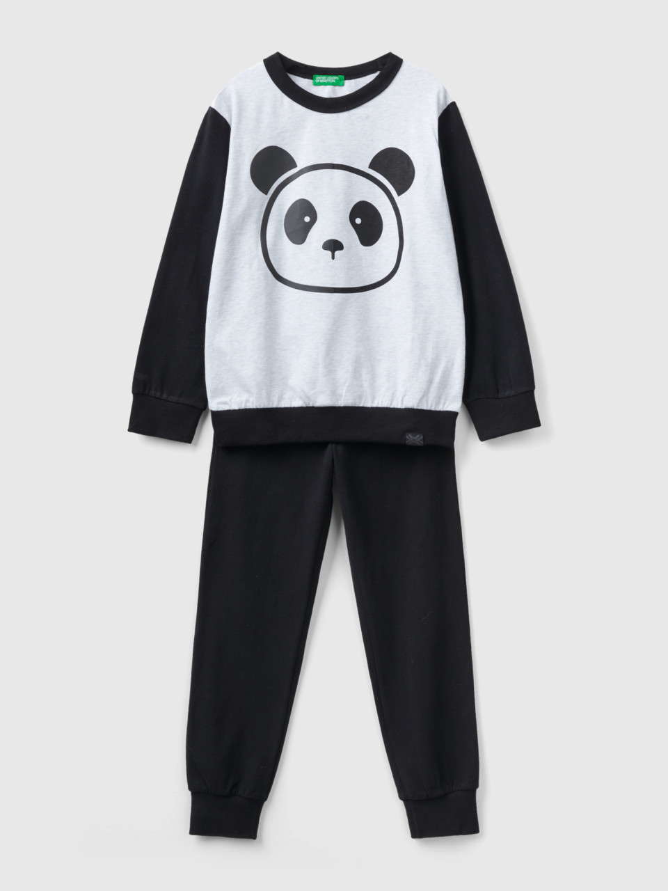 Benetton, Warmer Pyjama Mit Panda-print, Bunt, male