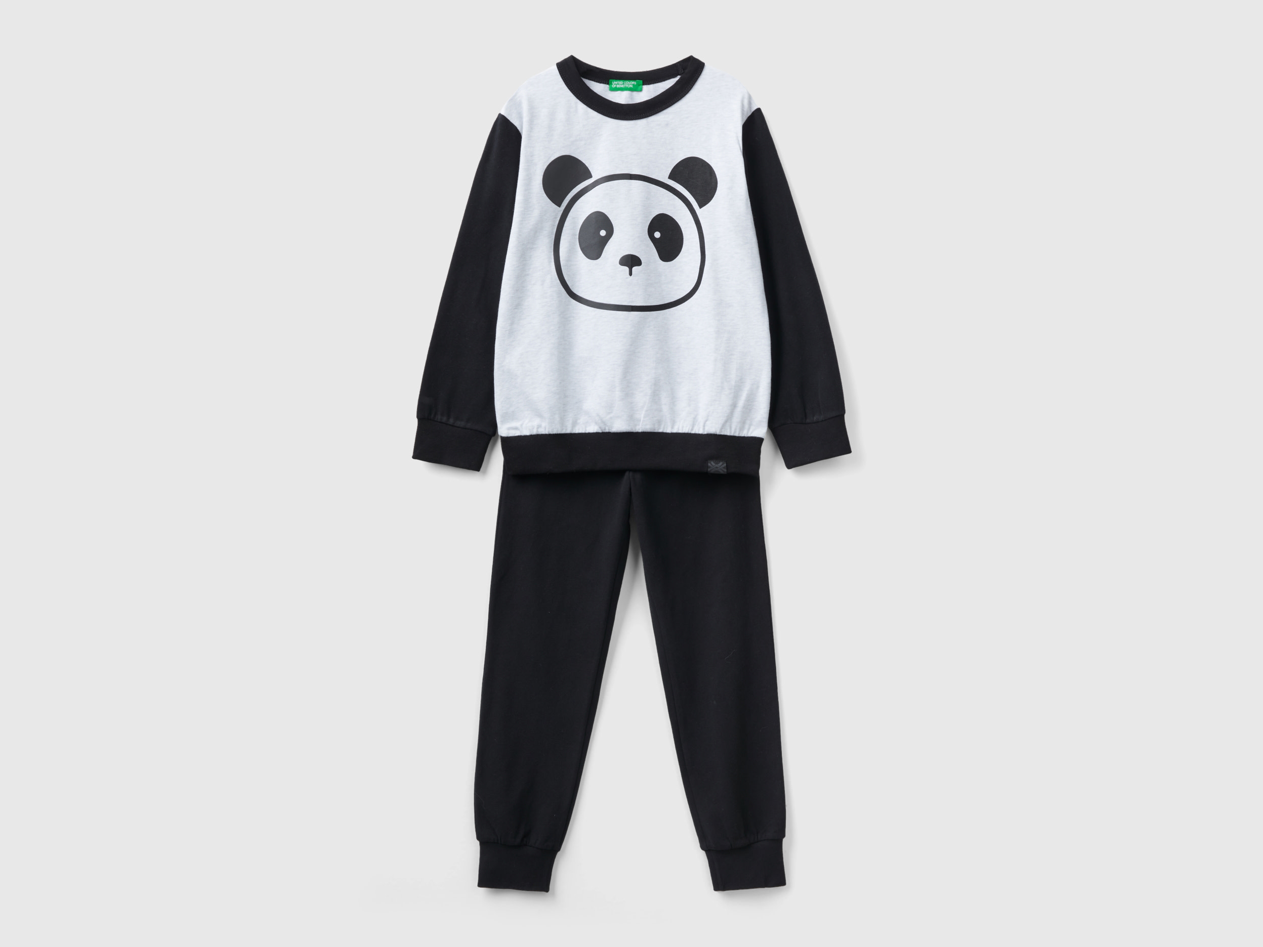 Benetton, Warm Pyjamas With Panda Print, size 2XL, Multi-color, Kids