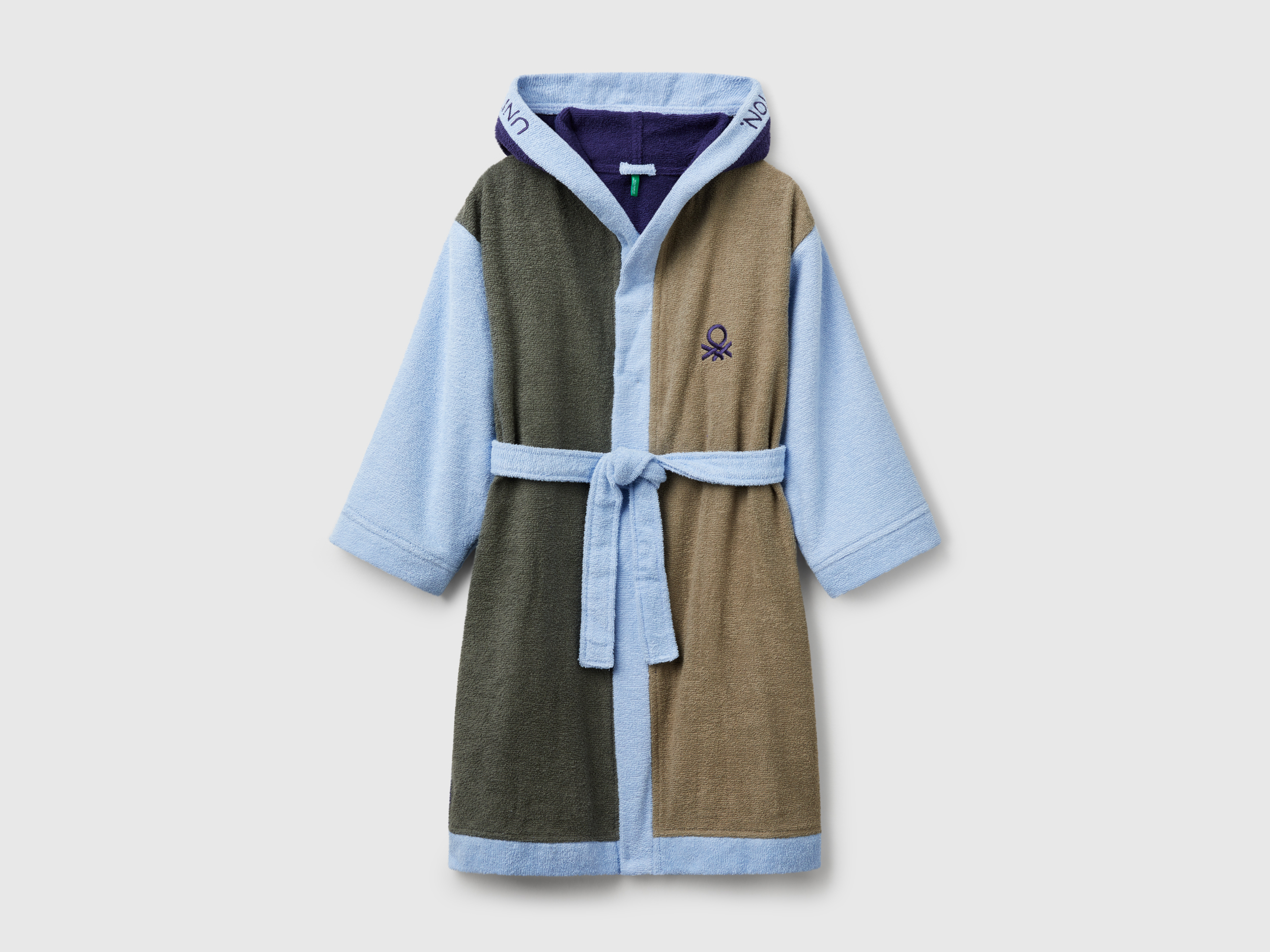 Benetton, Color Block Bathrobe, size S, Blue, Kids