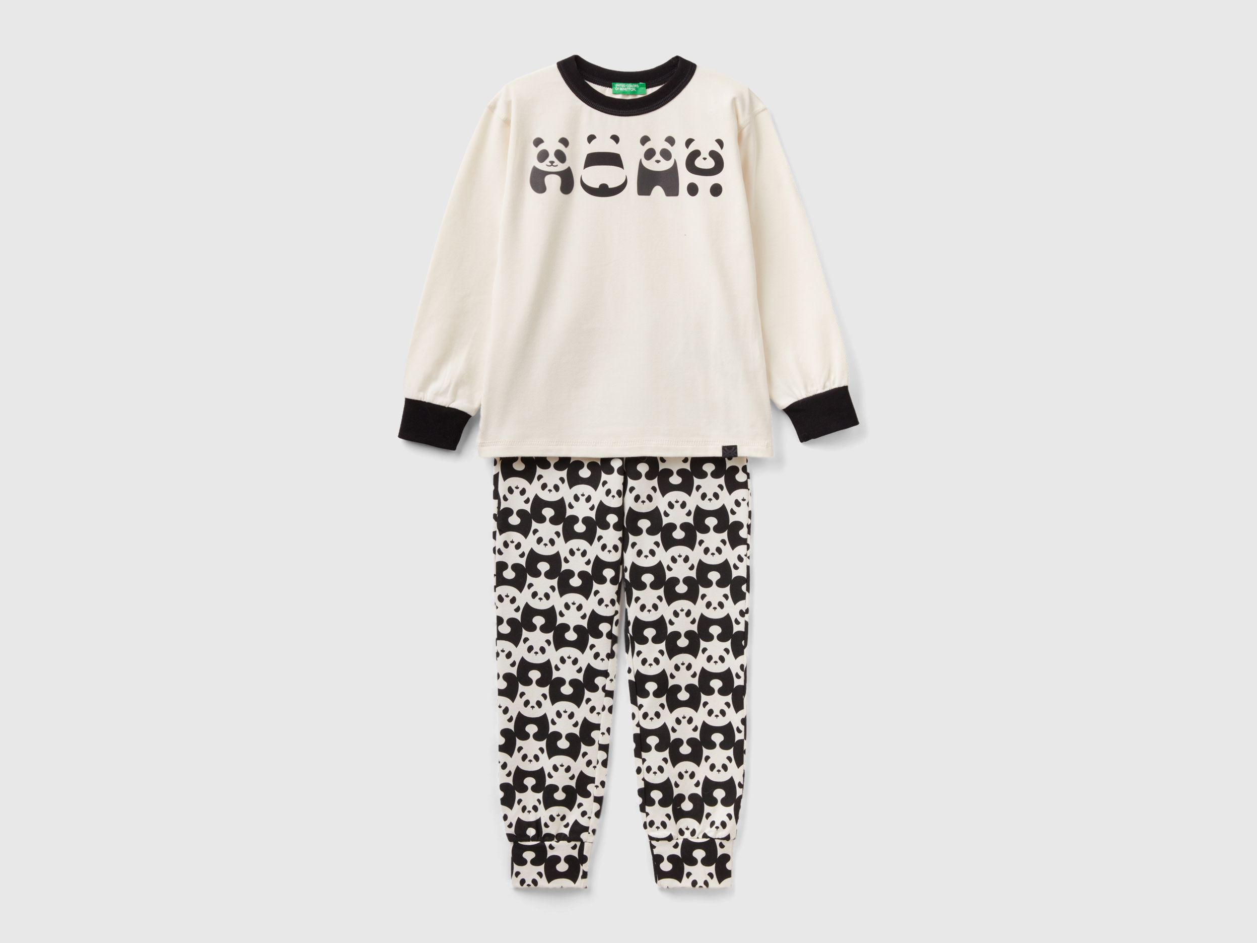 Benetton, Long Pyjamas With Panda Print, size XL, Multi-color, Kids