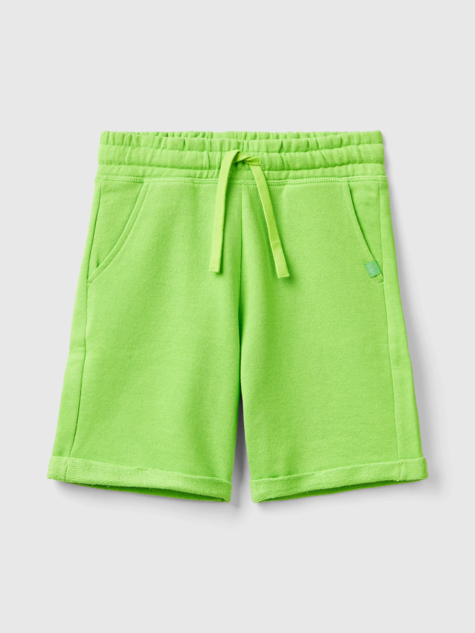 Benetton, Bermudas In Pure Cotton Sweat, Light Green, Kids