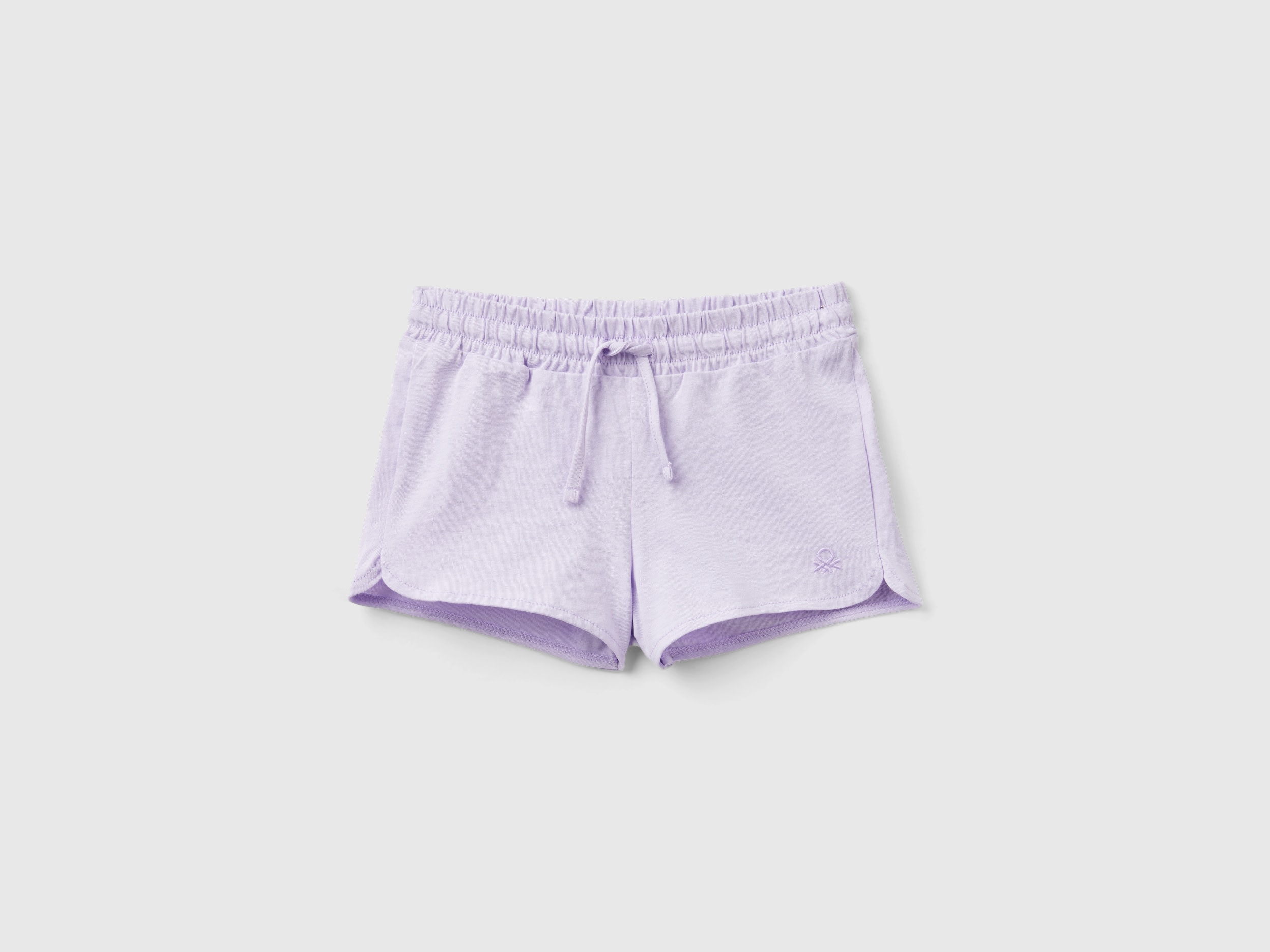 Image of Benetton, Shorts With Drawstring In Organic Cotton, size 116, Lilac, Kids