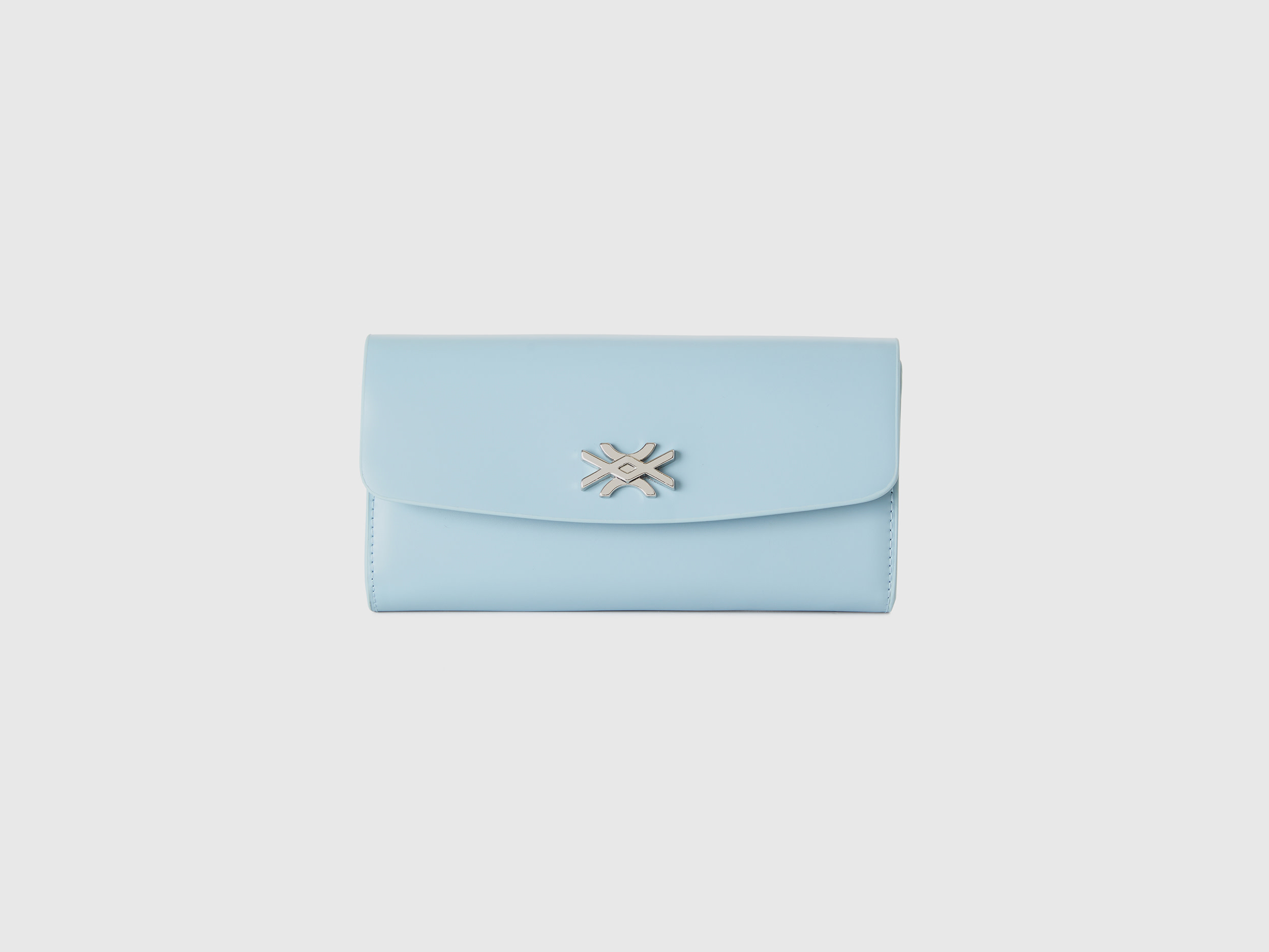 Benetton, Large Wallet In Imitation Leather, size OS, Sky Blue, Women