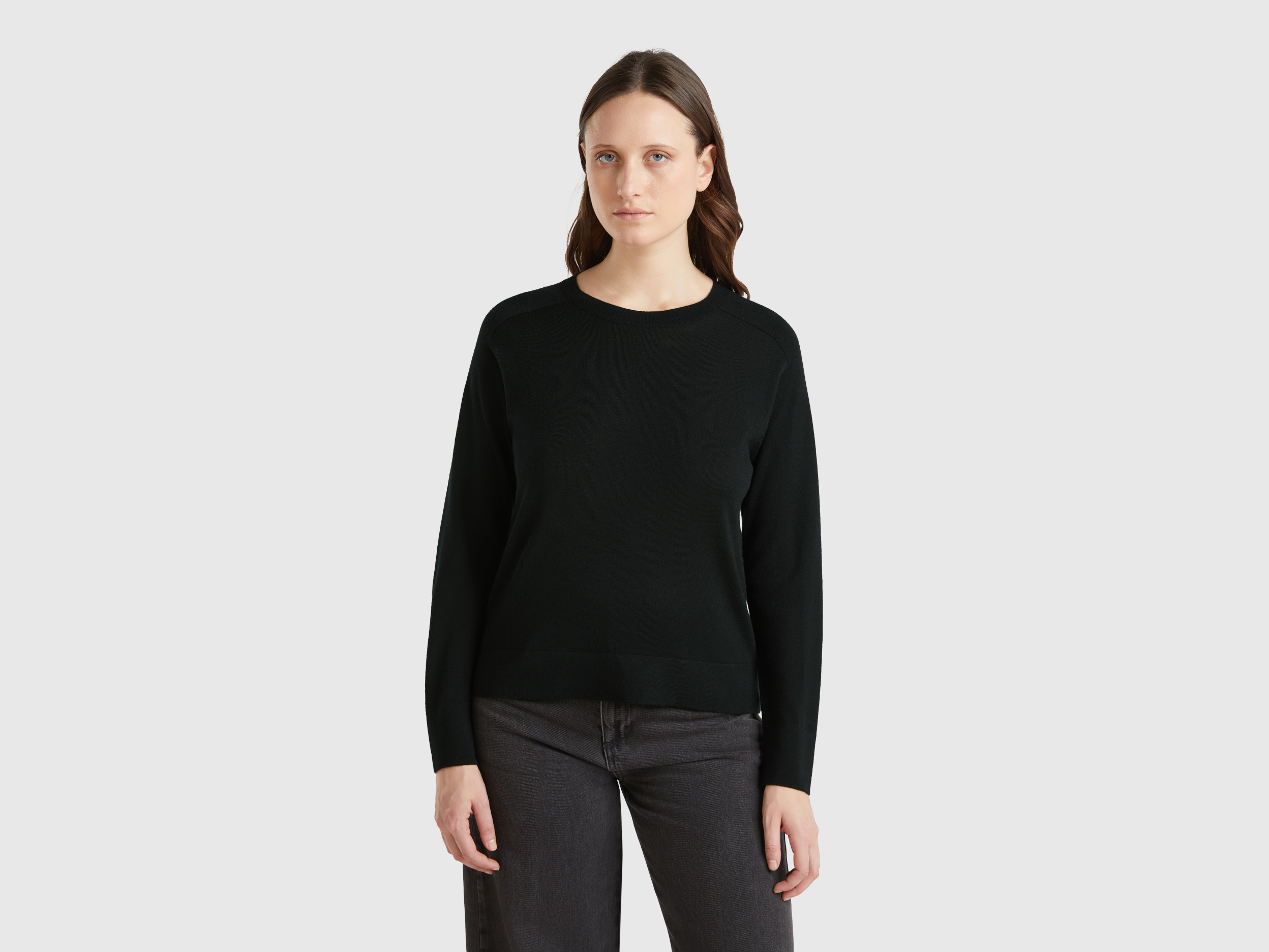 Benetton, Pull En Pure Laine Mérinos, taille L, Noir - United Colors of Benetton - Modalova