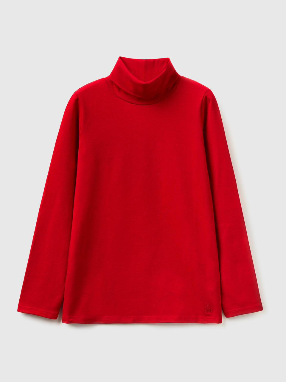 Benetton, Stretch T-shirt With High Neck, Red, Kids