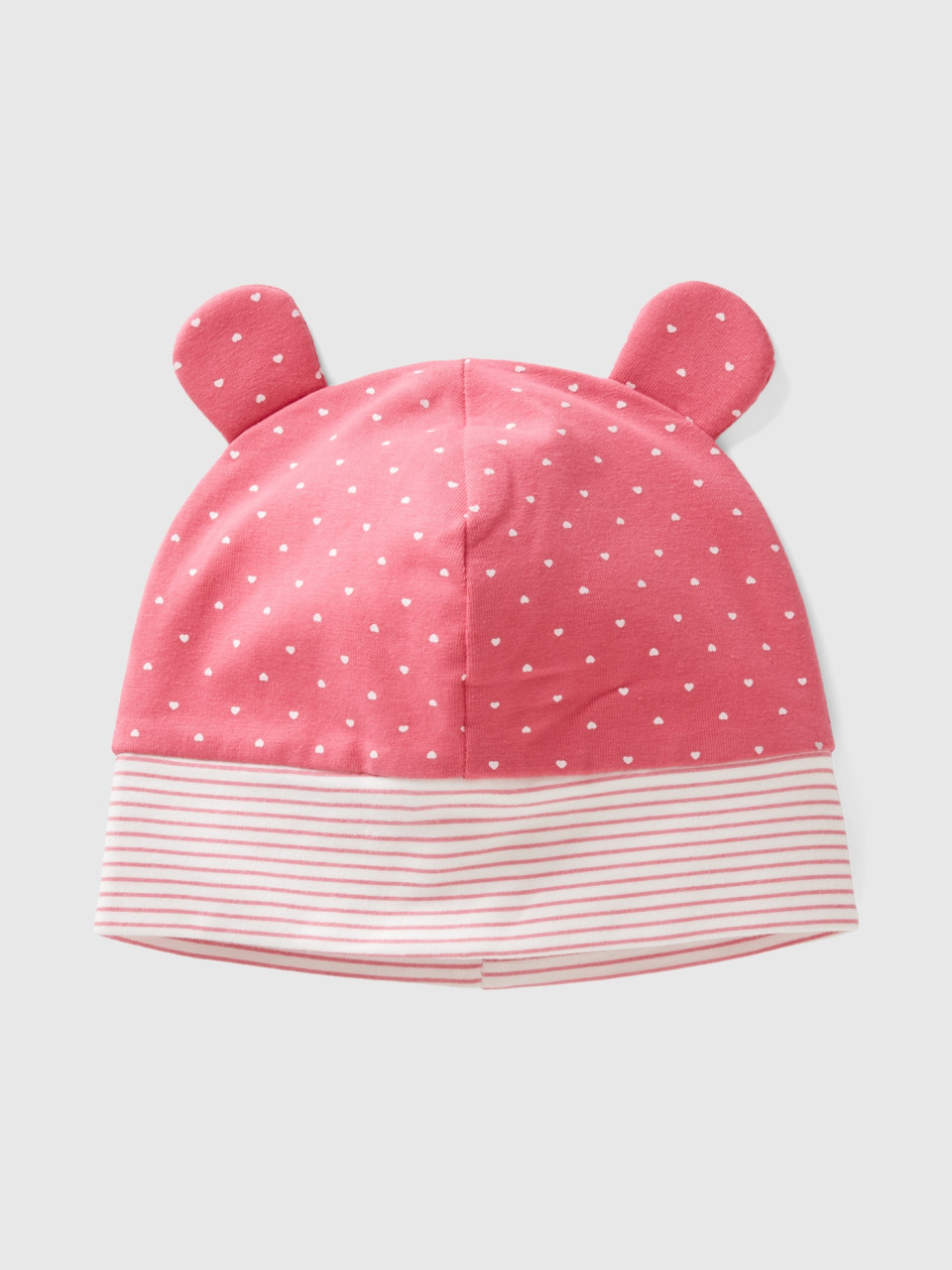 Benetton, Hat In Cotton With Ears, Salmon, Kids