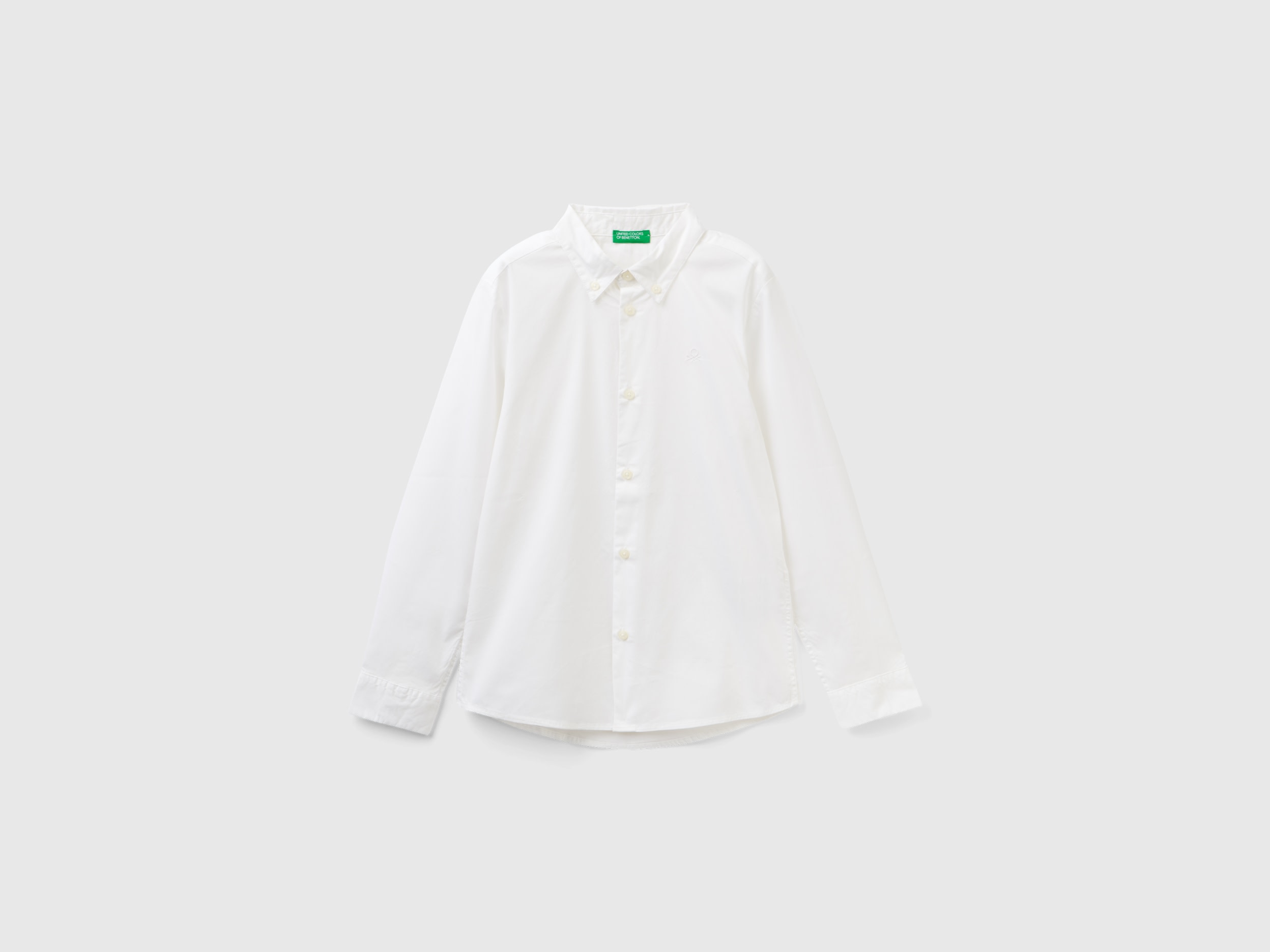 Benetton, Slim Fit Long Sleeve Shirt, size L, White, Kids