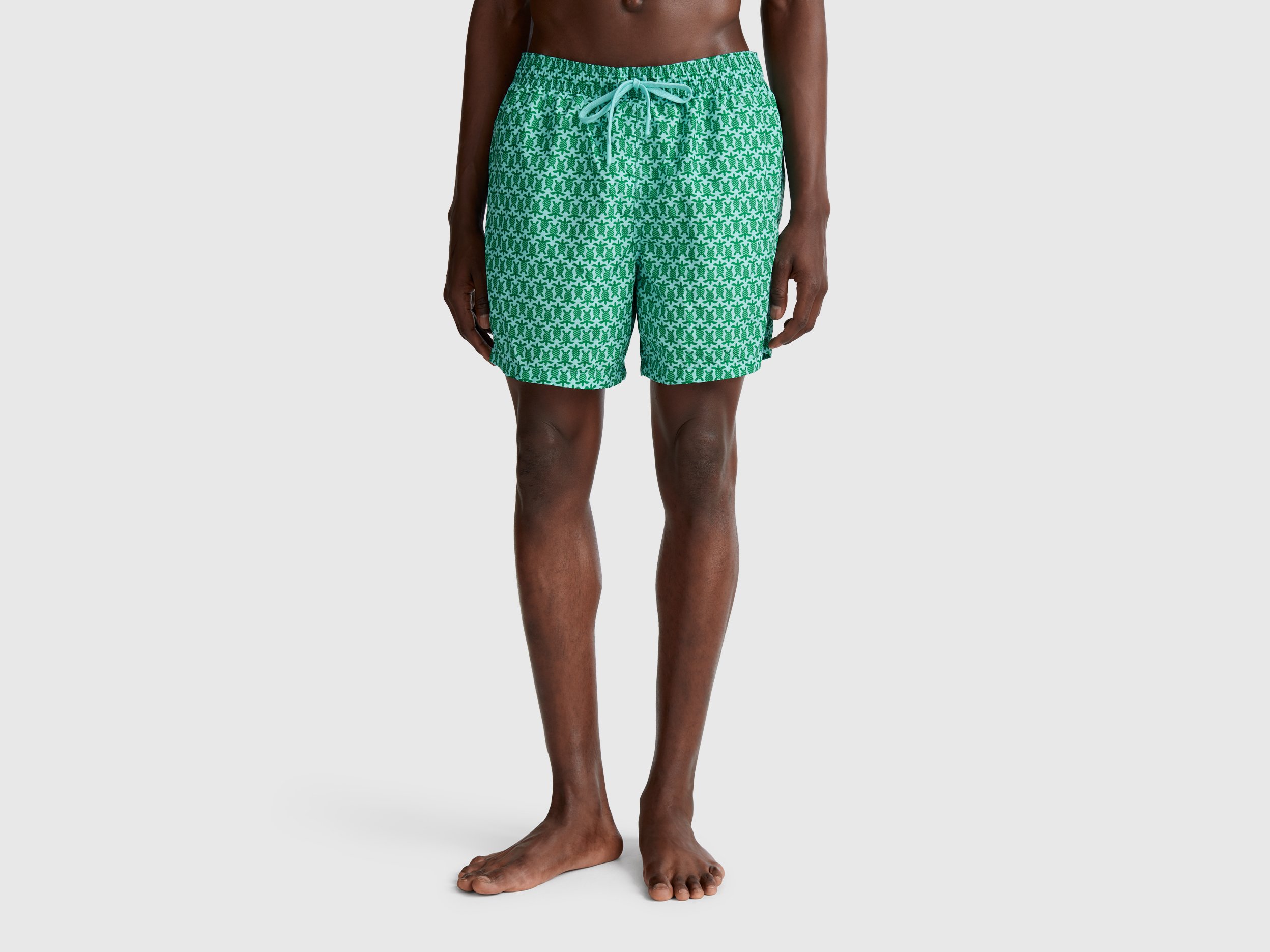Benetton, Short De Bain En Nylon À Motifs, taille L, Vert - United Colors of Benetton - Modalova