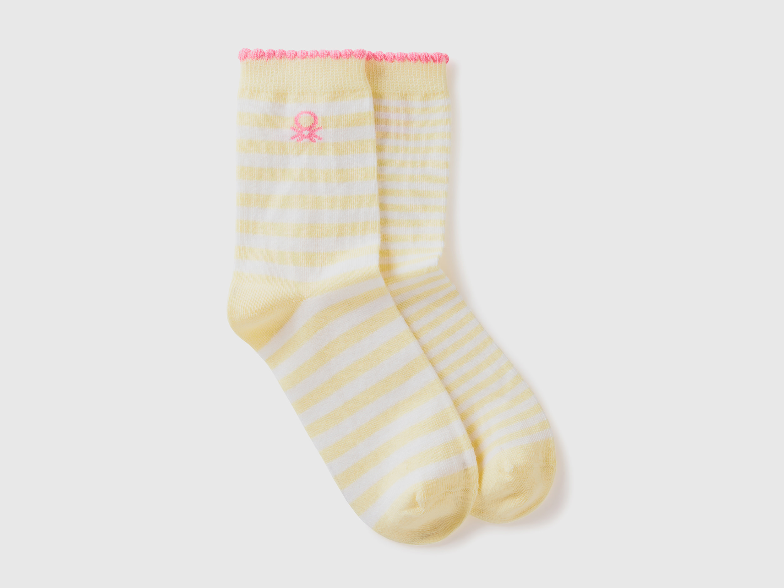 Image of Benetton, Mix & Match Long Striped Socks, size 39-41, Yellow, Kids