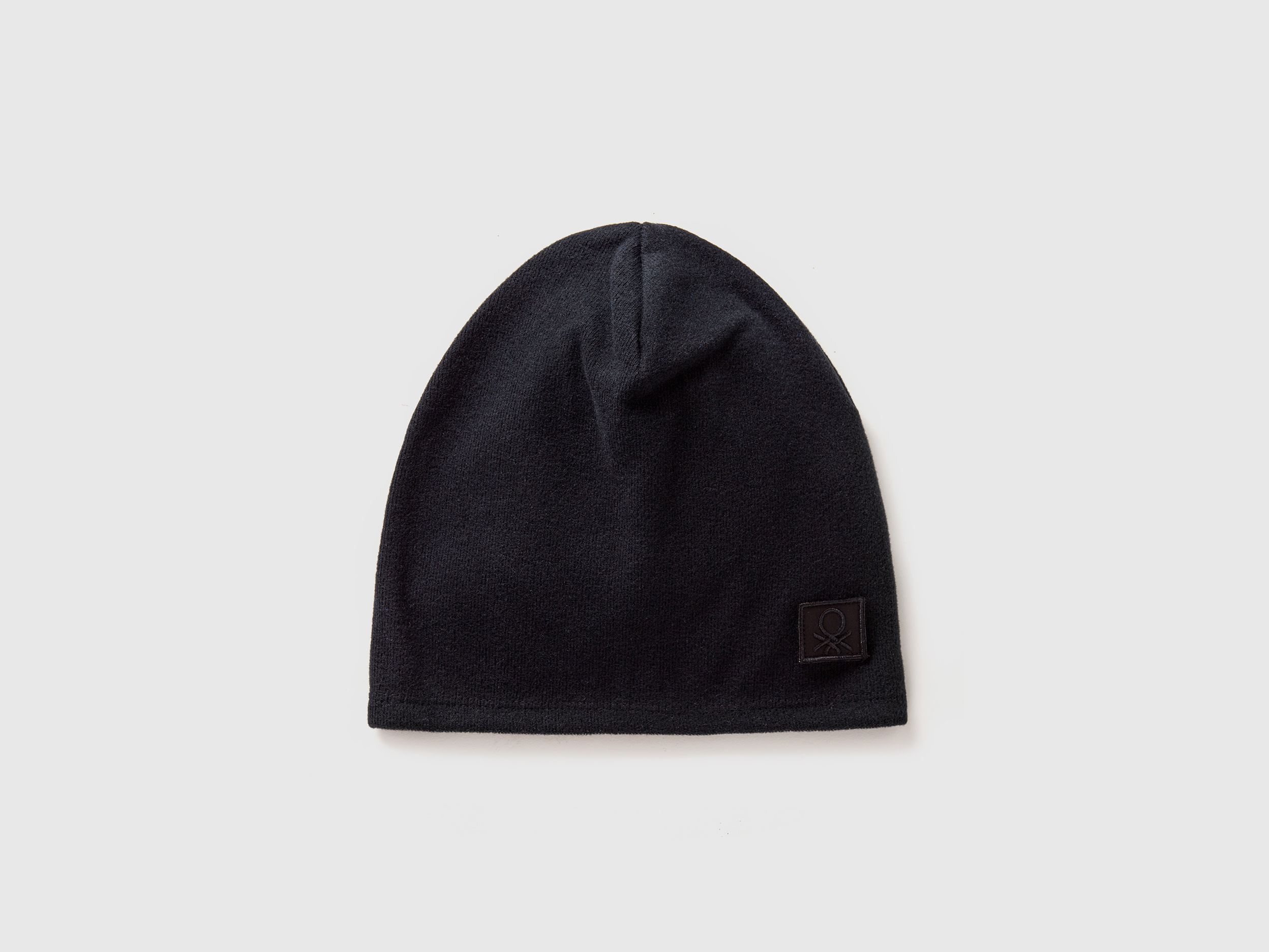 Benetton, Cuffietta In Cotone Stretch, Nero, Bambini