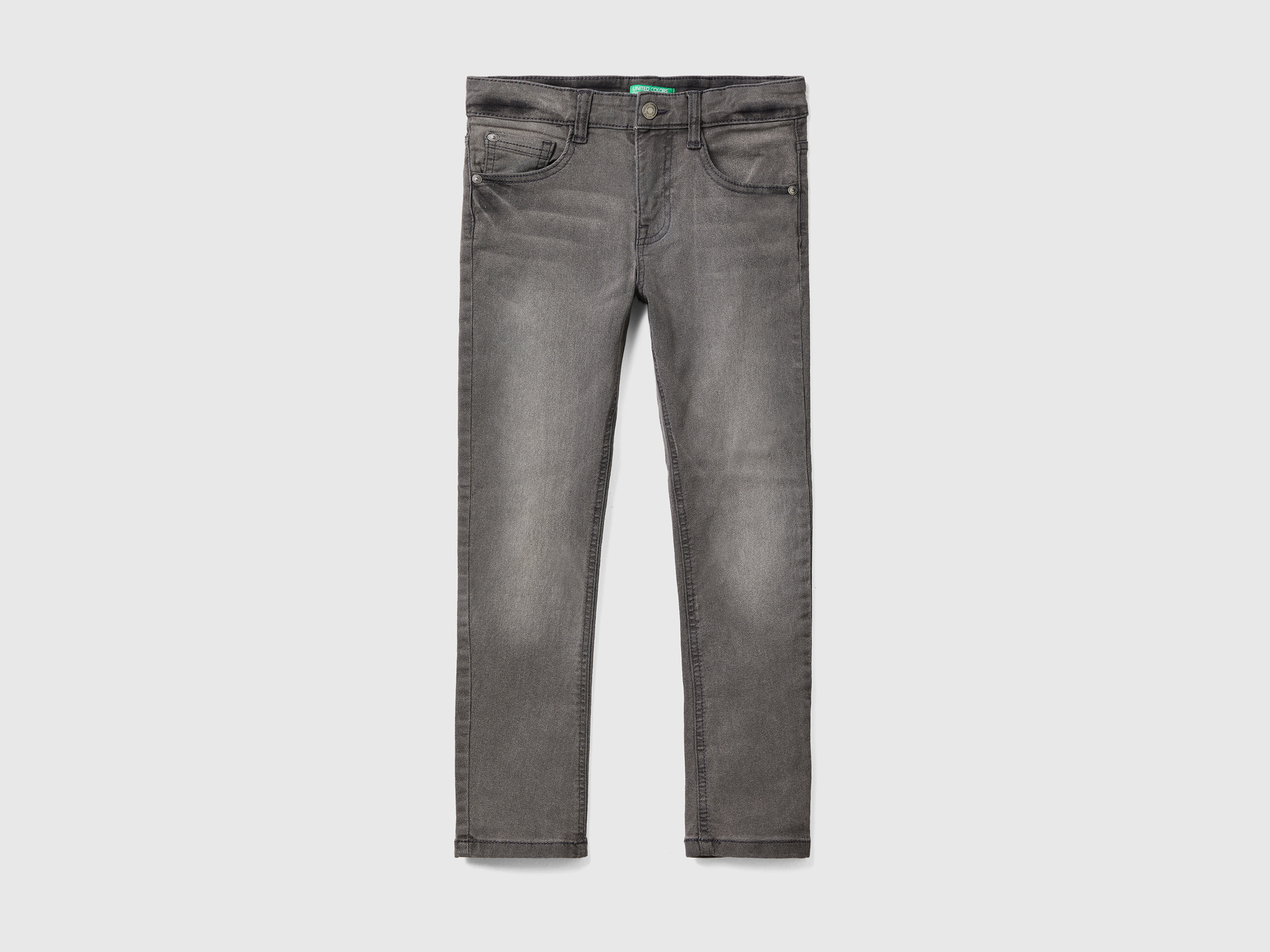 Benetton, Five-pocket Skinny Fit Jeans, size XL, Gray, Kids