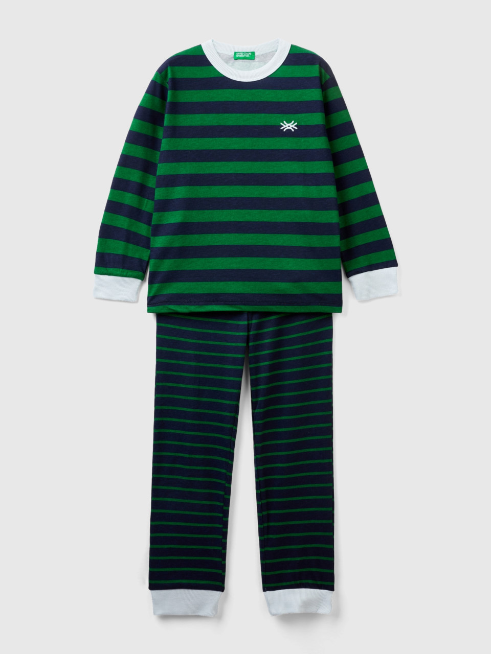 Benetton, Pyjama Long À Rayures, Multicolore, Enfants
