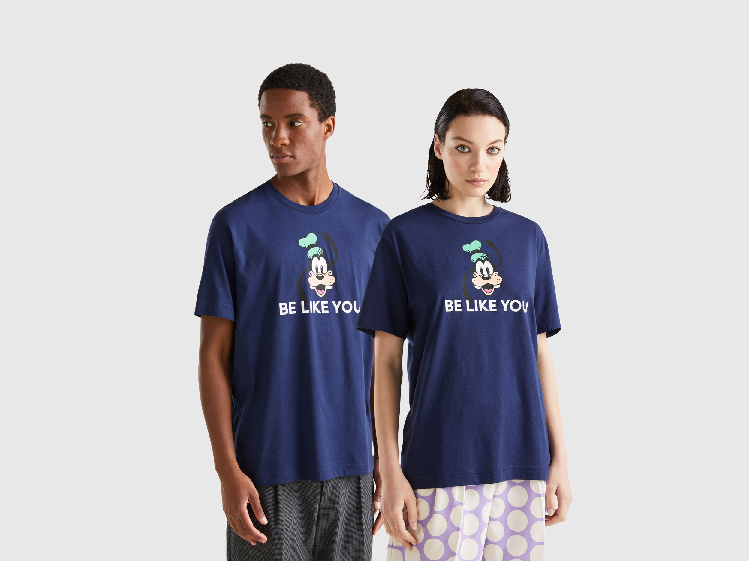 Benetton, Dark Blue Goofy T-shirt, size XXL, Dark Blue, Women
