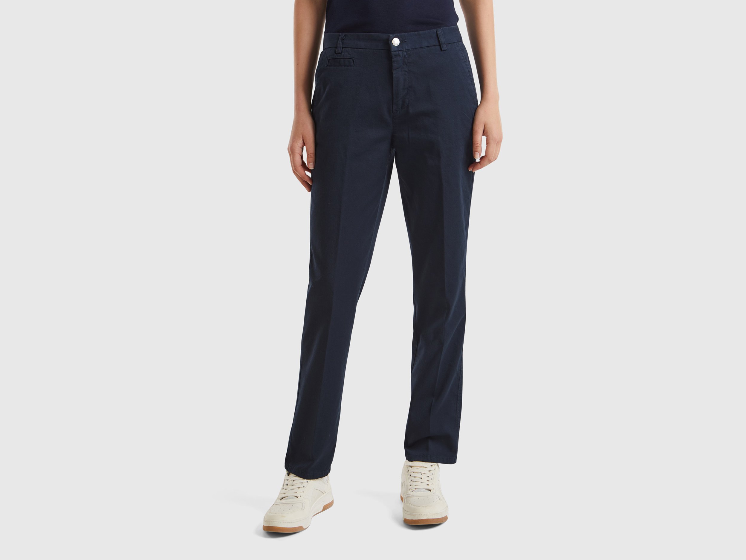 Benetton, Chino Slim Bleu Foncé En Coton, taille, Bleu Foncé - United Colors of Benetton - Modalova