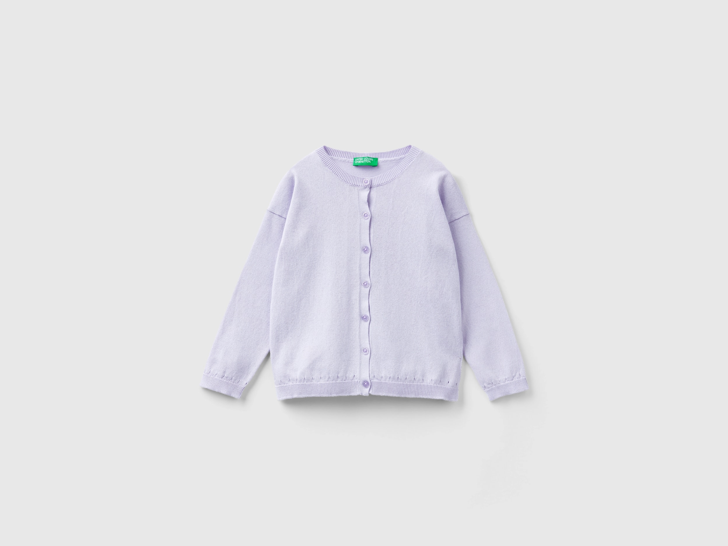Benetton, Cardigan With Glittery Buttons, size 2-3, Lilac, Kids