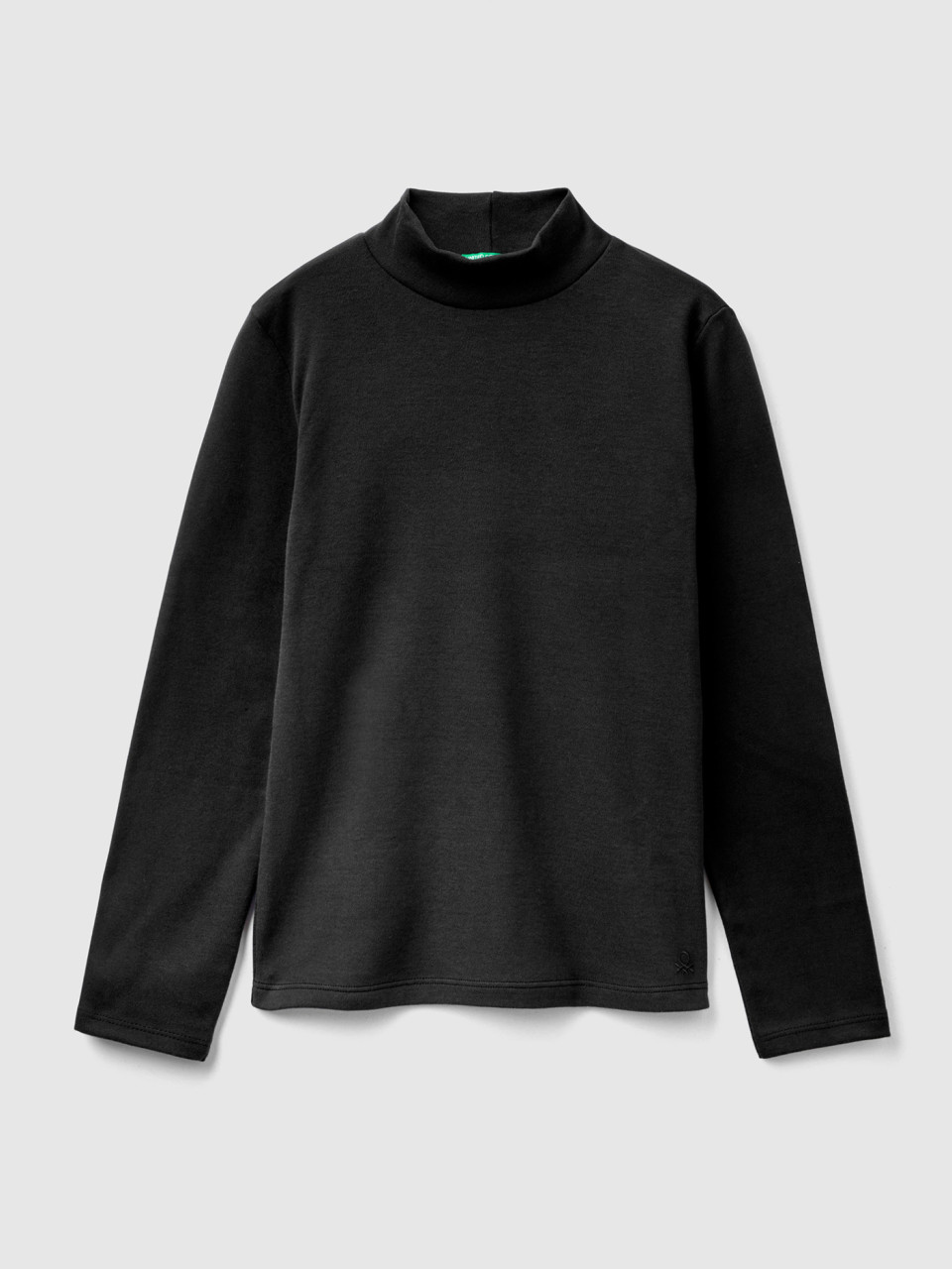 Benetton, T-shirt En Pur Coton Bio, Noir, Enfants