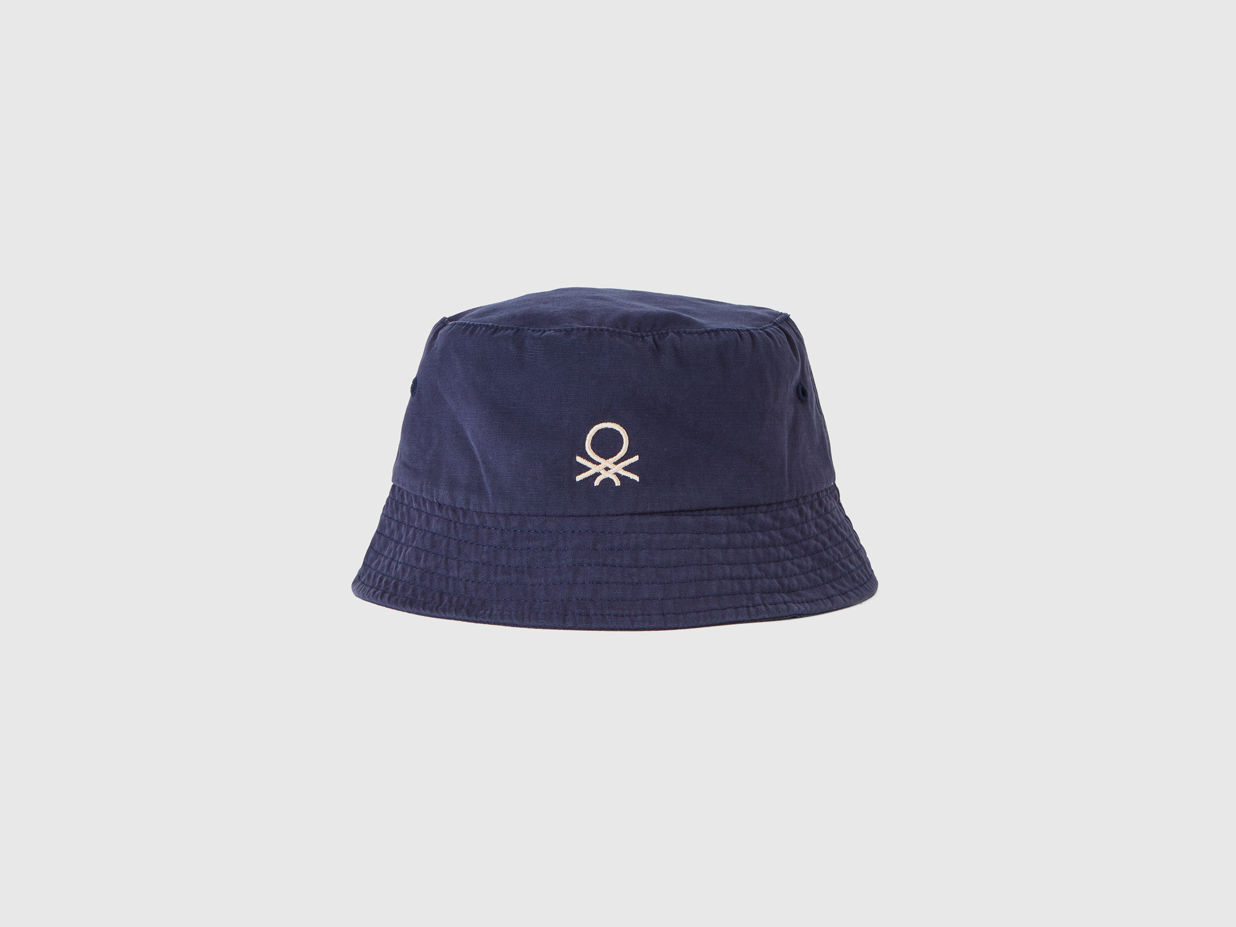 Benetton, Cappellino Alla Pescatora Con Ricamo Logo, Blu Scuro, Bambini