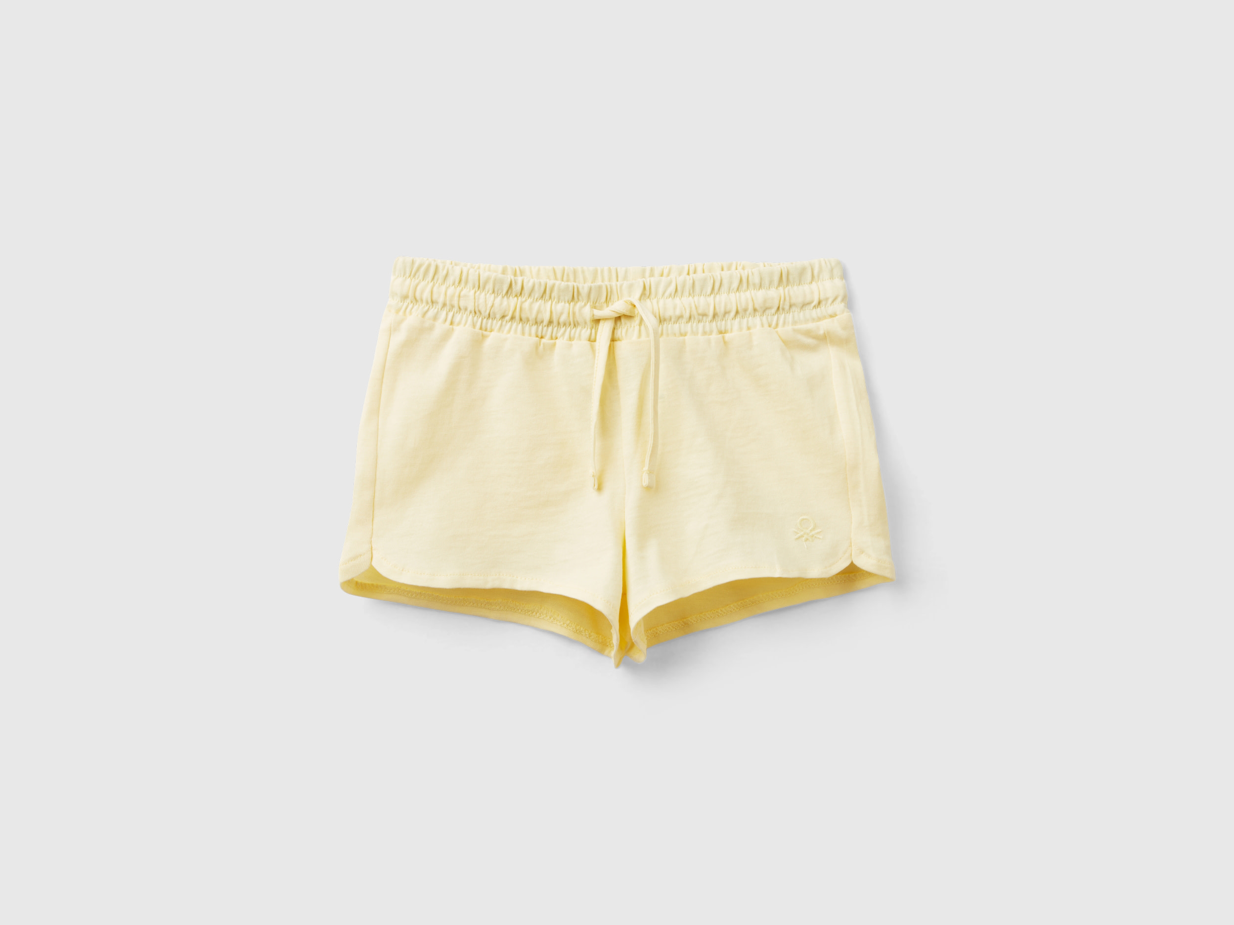 Image of Benetton, Shorts With Drawstring In Organic Cotton, size 90, Vanilla, Kids