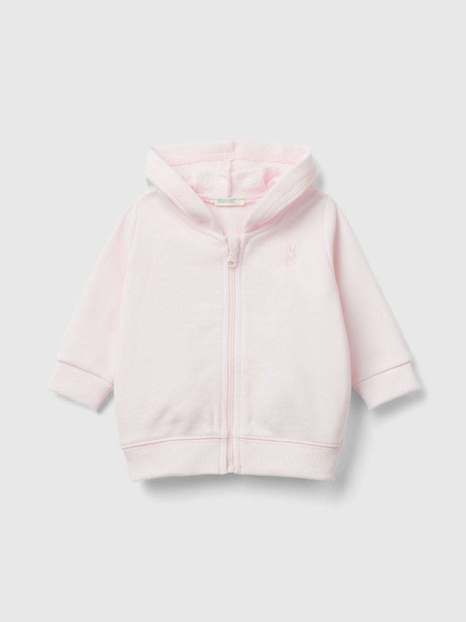 Benetton, Hoodie In Organic Cotton, Soft Pink, Kids